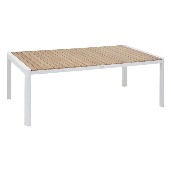 HESPERIDE - Table de jardin rectangulaire "Paradize" acacia en aluminium - large
