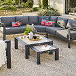 HESPERIDE - Table basse de jardin carrée "Évasion" graphite & honey 65 x 65cm en aluminium - vignette
