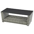 HESPERIDE - Table basse de jardin "Polynésia" havane 100x54x38cm en aluminium traité époxy - vignette