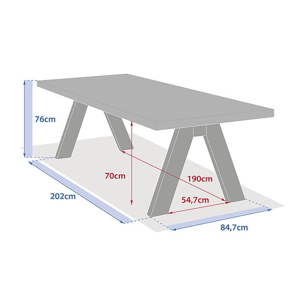 HESPERIDE - Table de jardin rectangulaire "Venizia" effet travertin 8 places en acacia - large