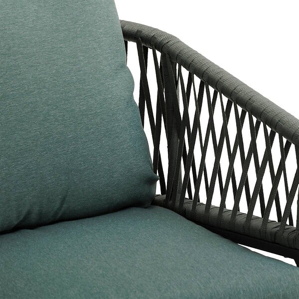 HESPERIDE - Lot de 2 fauteuils de jardin "Oriengo" olive & graphite en aluminium et mailles tressées - large