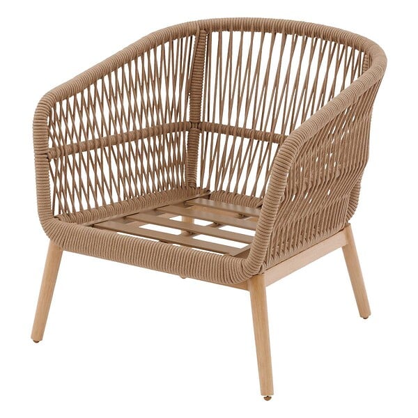 HESPERIDE - Fauteuil de salon de jardin "Orissa" taupe polyester et acier - large
