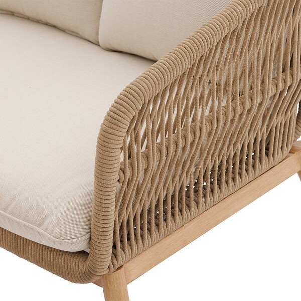 HESPERIDE - Fauteuil de salon de jardin "Orissa" taupe polyester et acier - large