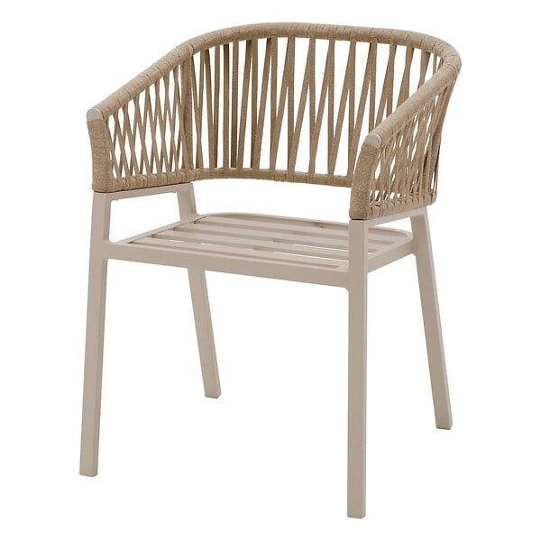 HESPERIDE - Lot de 2 fauteuils de jardin "Oriengo" beige & argile aluminium mailles tressées et polyester - large