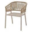 HESPERIDE - Lot de 2 fauteuils de jardin "Oriengo" beige & argile aluminium mailles tressées et polyester - vignette
