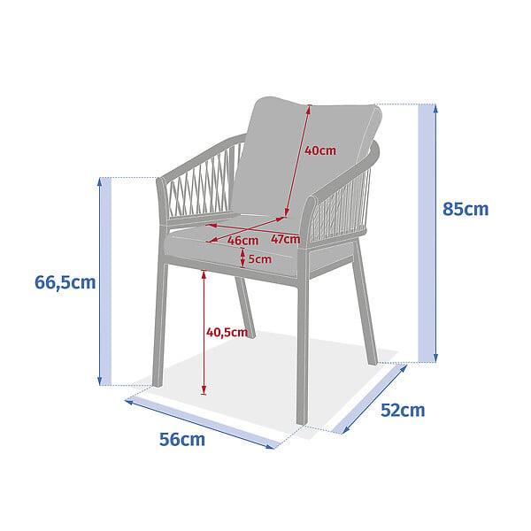 HESPERIDE - Lot de 2 fauteuils de jardin "Oriengo" beige & argile aluminium mailles tressées et polyester - large