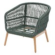 HESPERIDE - Fauteuil de salon de jardin "Orissa" vert olive polyester et acier - vignette