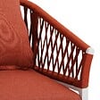 HESPERIDE - Lot de 2 fauteuils de jardin "Oriengo" brique & blanc en aluminium et mailles tressées - vignette