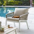 HESPERIDE - Fauteuil de salon de jardin "Oriengo" taupe & blanc en aluminium traité époxy - vignette