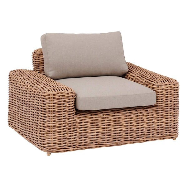 HESPERIDE - Fauteuil de salon de jardin "Savinia tahini" en aluminium traité époxy - large