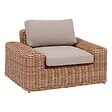 HESPERIDE - Fauteuil de salon de jardin "Savinia tahini" en aluminium traité époxy - vignette