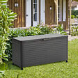 HESPERIDE - Coffre de rangement "Edenio" graphite M 141,6 x 72 x 78cm en aluminium - vignette