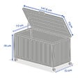 HESPERIDE - Coffre de rangement "Edenio" graphite M 141,6 x 72 x 78cm en aluminium - vignette