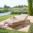 HESPERIDE - Lit de piscine "Manissa" beige aluminium et polyester - vignette