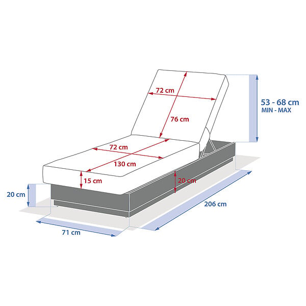 HESPERIDE - Lit de piscine "Allure" avoine polyester et aluminium - large