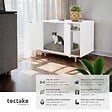 TECTAKE - Armoire pour chat KALEA entrée latérale avec un tapis à griffer inclus blanc/doré - vignette