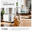 TECTAKE - Armoire pour chat KALEA entrée latérale avec un tapis à griffer inclus blanc/doré - vignette