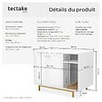 TECTAKE - Armoire pour chat KALEA entrée latérale avec un tapis à griffer inclus blanc/doré - vignette