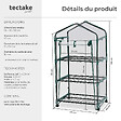 TECTAKE - Serre de balcon avec 3 étagères 69x49x133cm blanc transparent - vignette