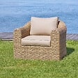 HESPERIDE - Fauteuil de salon de jardin "Mooréa" savana aluminium traité époxy en résine tressée - vignette