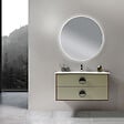 LUXURYBAIN - Meuble de salle de bain simple vasque 100cm bois et vert avec miroir led - vignette