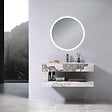 LUXURYBAIN - LuxuryBain- Meuble de salle de bain simple vasque 100cm effet marbre avec miroir LED LB-8399 - vignette