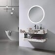 LUXURYBAIN - LuxuryBain- Meuble de salle de bain simple vasque 100cm effet marbre avec miroir LED LB-8399 - vignette