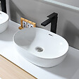 LUXURYBAIN - Meuble salle de bain double vasque 140cm blanc et bois avec miroir LED LB-5072 - vignette