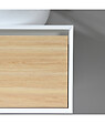 LUXURYBAIN - Meuble salle de bain double vasque 140cm blanc et bois avec miroir LED LB-5072 - vignette