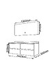 LUXURYBAIN - LuxuryBain- Meuble de salle de bain double vasque 140cm bois et blanc effet marbre avec miroir LED LB-8475 - vignette