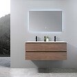 LUXURYBAIN - LuxuryBain - Meuble de salle de bain double vasque 120cm bois foncé avec miroir led - vignette