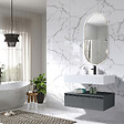LUXURYBAIN - LuxuryBain - Meuble de salle de bain simple vasque 80cm en Corian blanc avec miroir led - vignette