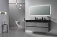 LUXURYBAIN - LuxuryBain- Meuble de salle de bain double vasque 150cm gris et noir avec miroir LED LB-8476S - vignette