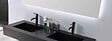 LUXURYBAIN - LuxuryBain- Meuble de salle de bain double vasque 150cm bois et noir avec miroir LED à luminosité variable LB-8470-150 - vignette