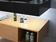 LUXURYBAIN - LuxuryBain- Meuble de salle de bain double vasque 150cm bois et noir avec miroir LED à luminosité variable LB-8470-150 - vignette