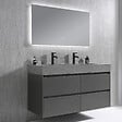 LUXURYBAIN - Meuble salle de bain double vasque 120cm gris et effet marbre gris avec miroir LED LB-8476G-120 - vignette
