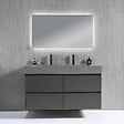 LUXURYBAIN - Meuble salle de bain double vasque 120cm gris et effet marbre gris avec miroir LED LB-8476G-120 - vignette