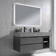 LUXURYBAIN - Meuble salle de bain double vasque 120cm gris et effet marbre gris avec miroir LED LB-8512G-120 - vignette