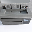 LUXURYBAIN - Meuble salle de bain double vasque 120cm gris et effet marbre gris avec miroir LED LB-8512G-120 - vignette