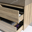 LUXURYBAIN - Meuble salle de bain double vasque 140cm bois et effet marbre marron avec miroir LED LB-8476M-140 - vignette