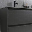 LUXURYBAIN - Meuble salle de bain double vasque 140cm gris et effet marbre gris avec miroir LED LB-8475G-140 - vignette