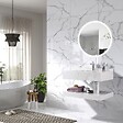 LUXURYBAIN - LuxuryBain - Meuble de salle de bain simple vasque 100cm  effet marbre blanc avec miroir led - vignette