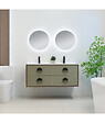 LUXURYBAIN - LuxuryBain - Meuble de salle de bain double vasque 120cm bois et vert avec miroir led - vignette