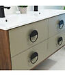 LUXURYBAIN - LuxuryBain - Meuble de salle de bain double vasque 120cm bois et vert avec miroir led - vignette