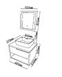 LUXURYBAIN - LuxuryBain- Meuble de salle de bain simple vasque 60cm bois et blanc avec miroir LED LB-8153-60 - vignette
