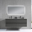 LUXURYBAIN - Meuble salle de bain double vasque 120cm gris et effet marbre gris avec miroir LED LB-8475G-120 - vignette