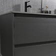 LUXURYBAIN - Meuble salle de bain double vasque 120cm gris et effet marbre gris avec miroir LED LB-8475G-120 - vignette