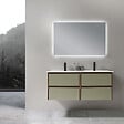 LUXURYBAIN - LuxuryBain - Meuble de salle de bain double vasque 120cm bois et vert avec miroir led - vignette