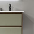 LUXURYBAIN - LuxuryBain - Meuble de salle de bain double vasque 120cm bois et vert avec miroir led - vignette