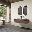 LUXURYBAIN - LuxuryBain - Meuble de salle de bain double vasque 120cm bois foncé avec miroir led - vignette
